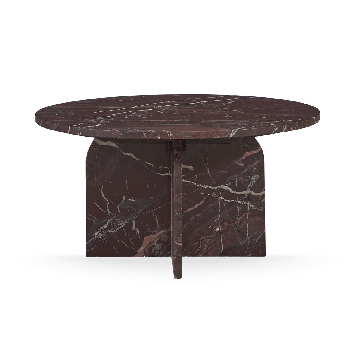 Reilly Marble Round Coffee Table - Merlot by Classic Home at Eve Furniture