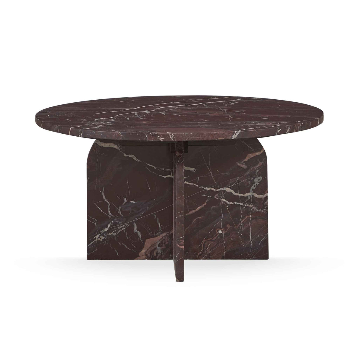 Reilly Marble Round Coffee Table - Merlot by Classic Home at Eve Furniture