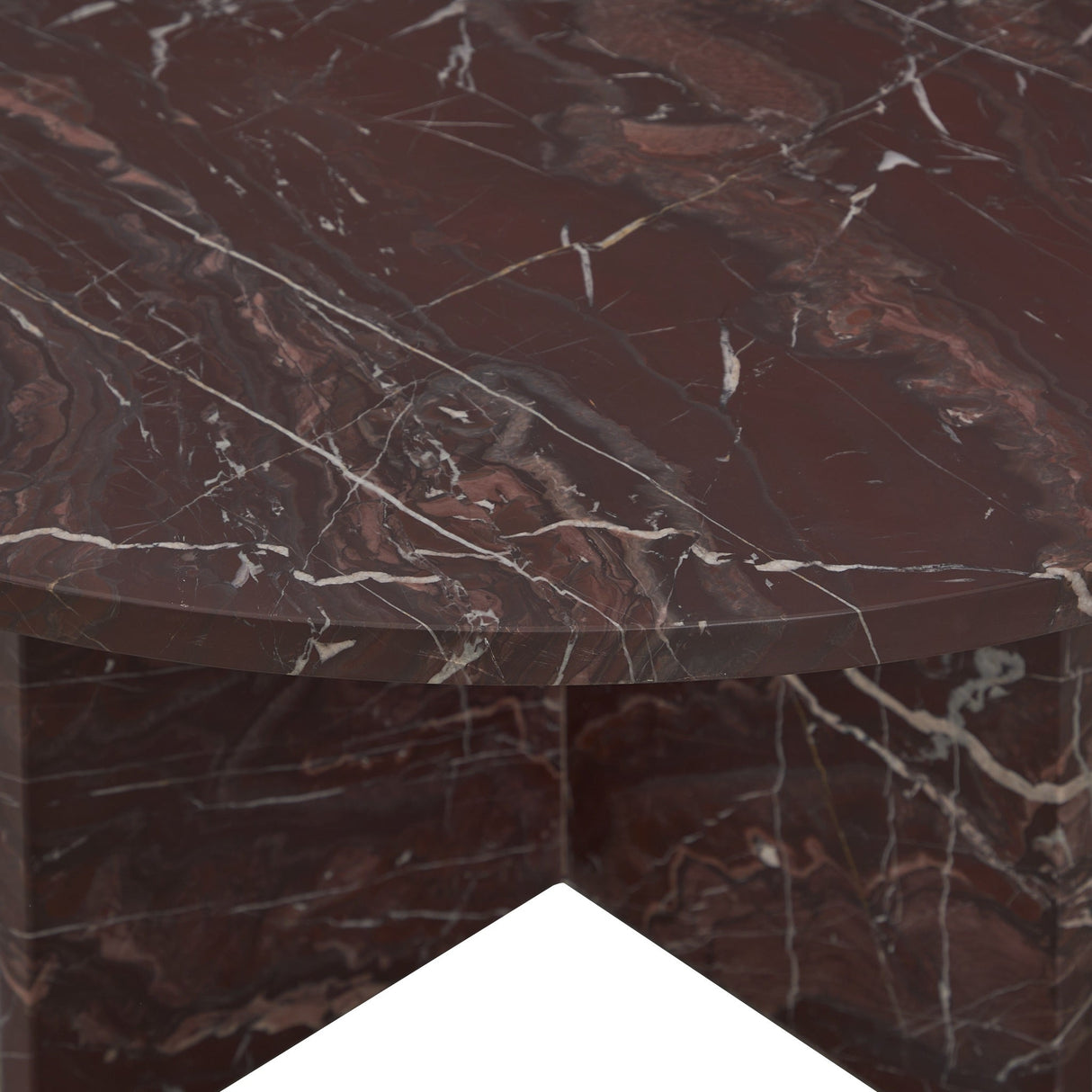 Reilly Marble Round Coffee Table - Merlot by Classic Home at Eve Furniture
