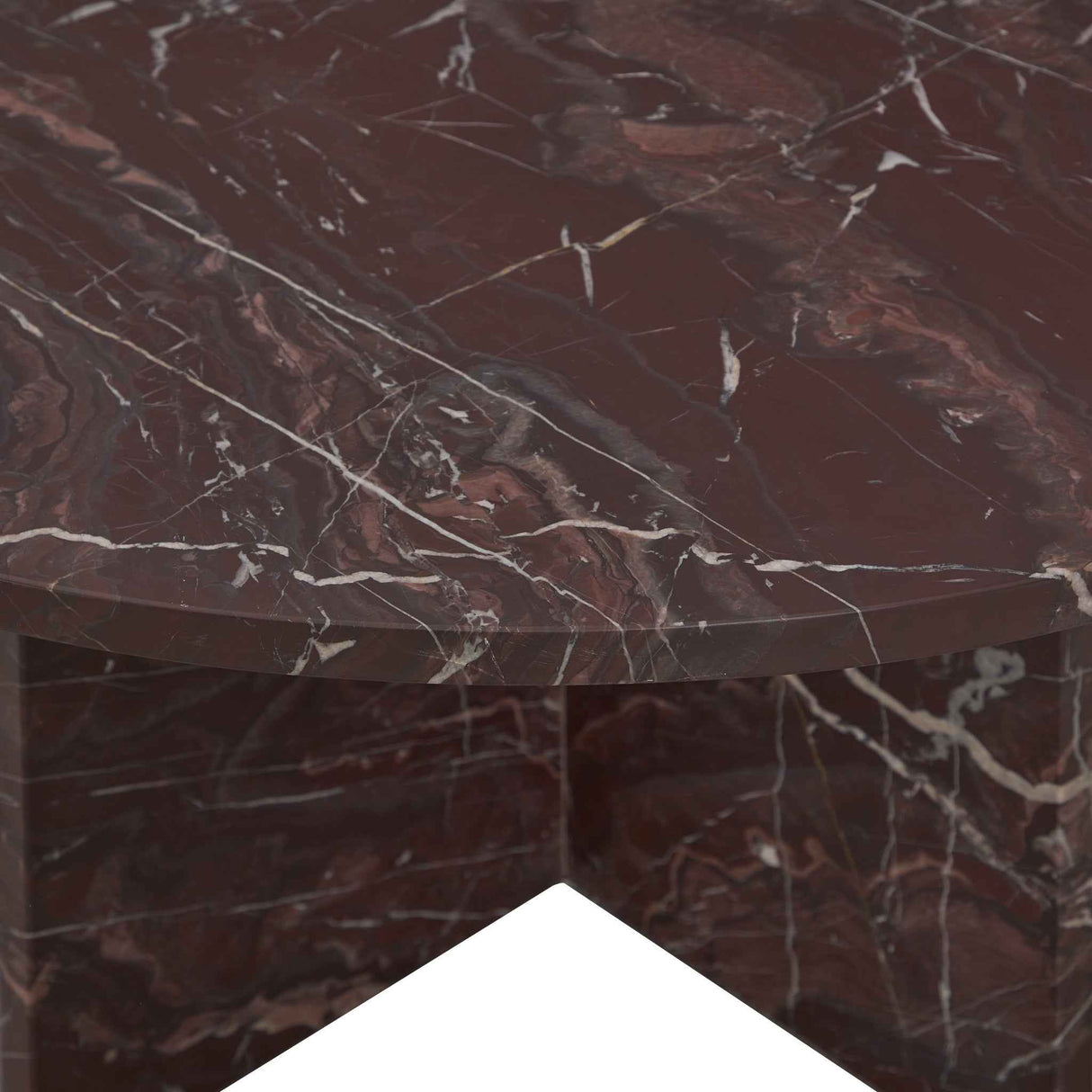 Reilly Marble Round Coffee Table - Merlot by Classic Home at Eve Furniture