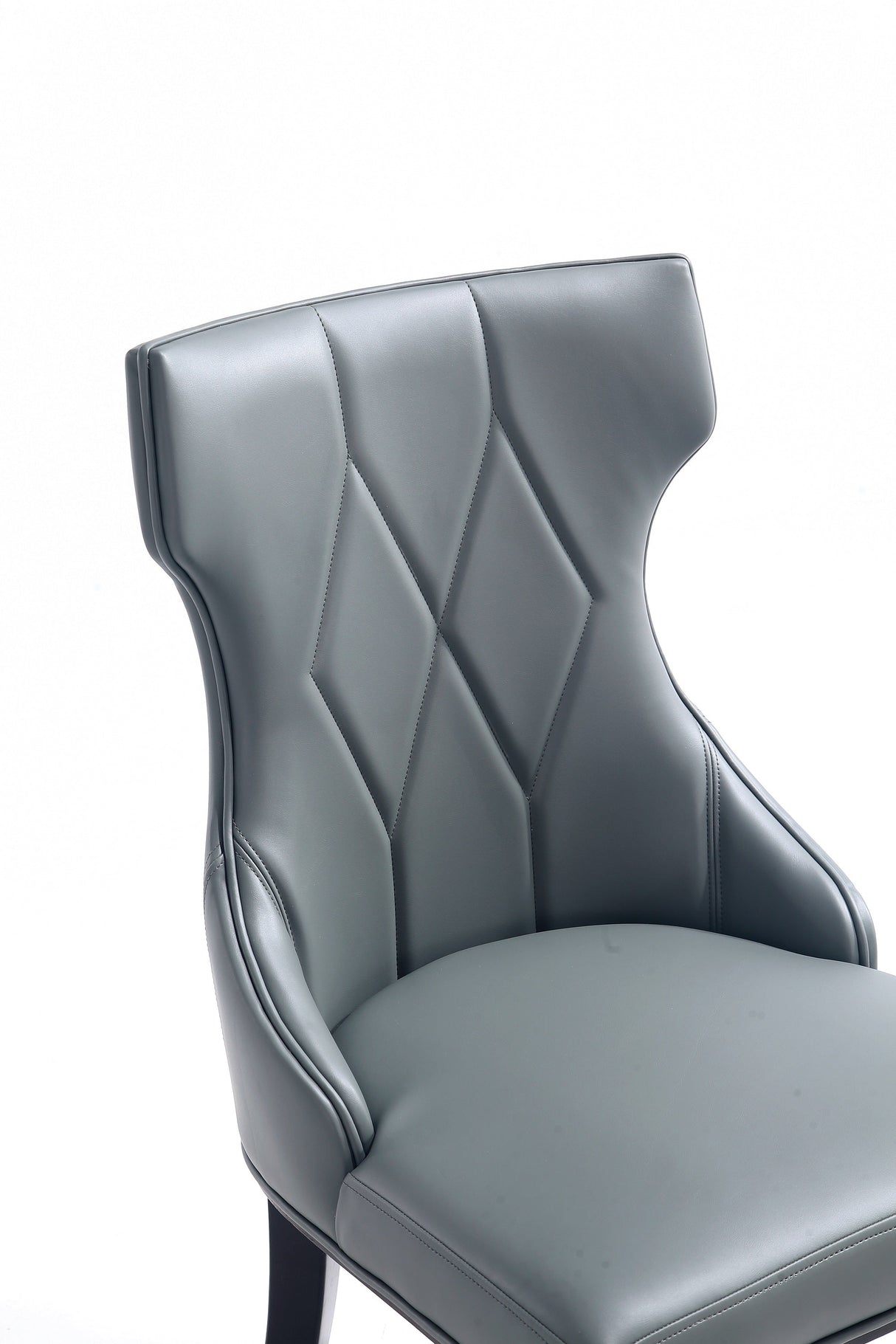 Reine Faux Leather Dining Chair in Pebble Grey (set of 4) by Manhattan Comfort at Eve Furniture