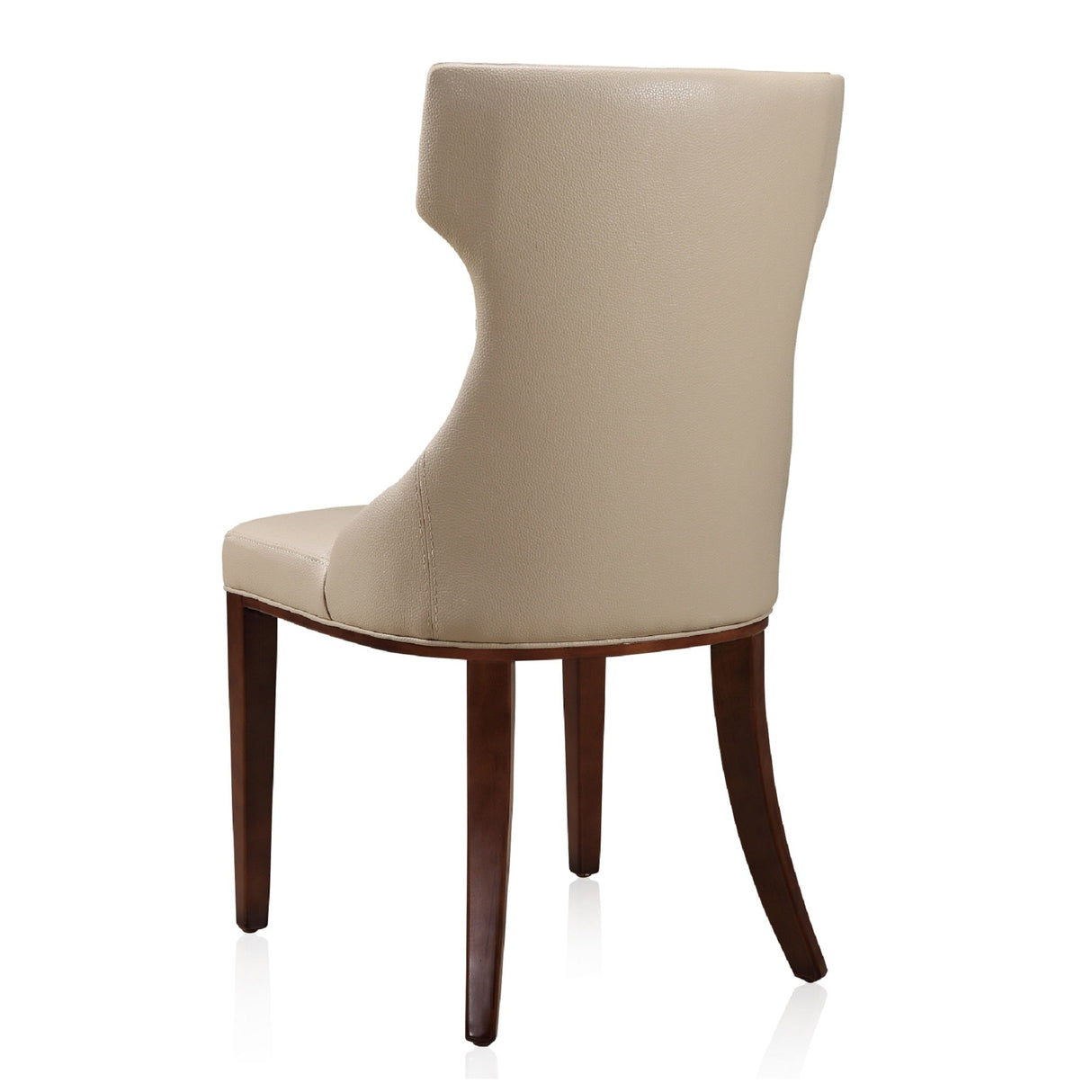 Reine Faux Leather Dining Chair (Set of Two) in Cream and Walnut by Manhattan Comfort at Eve Furniture