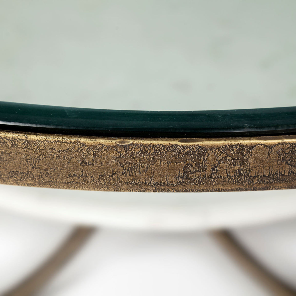Reinhardt 36" Round Glass Top Marble Shelf Gold Metal Base Coffee Table by Mercana at Eve Furniture