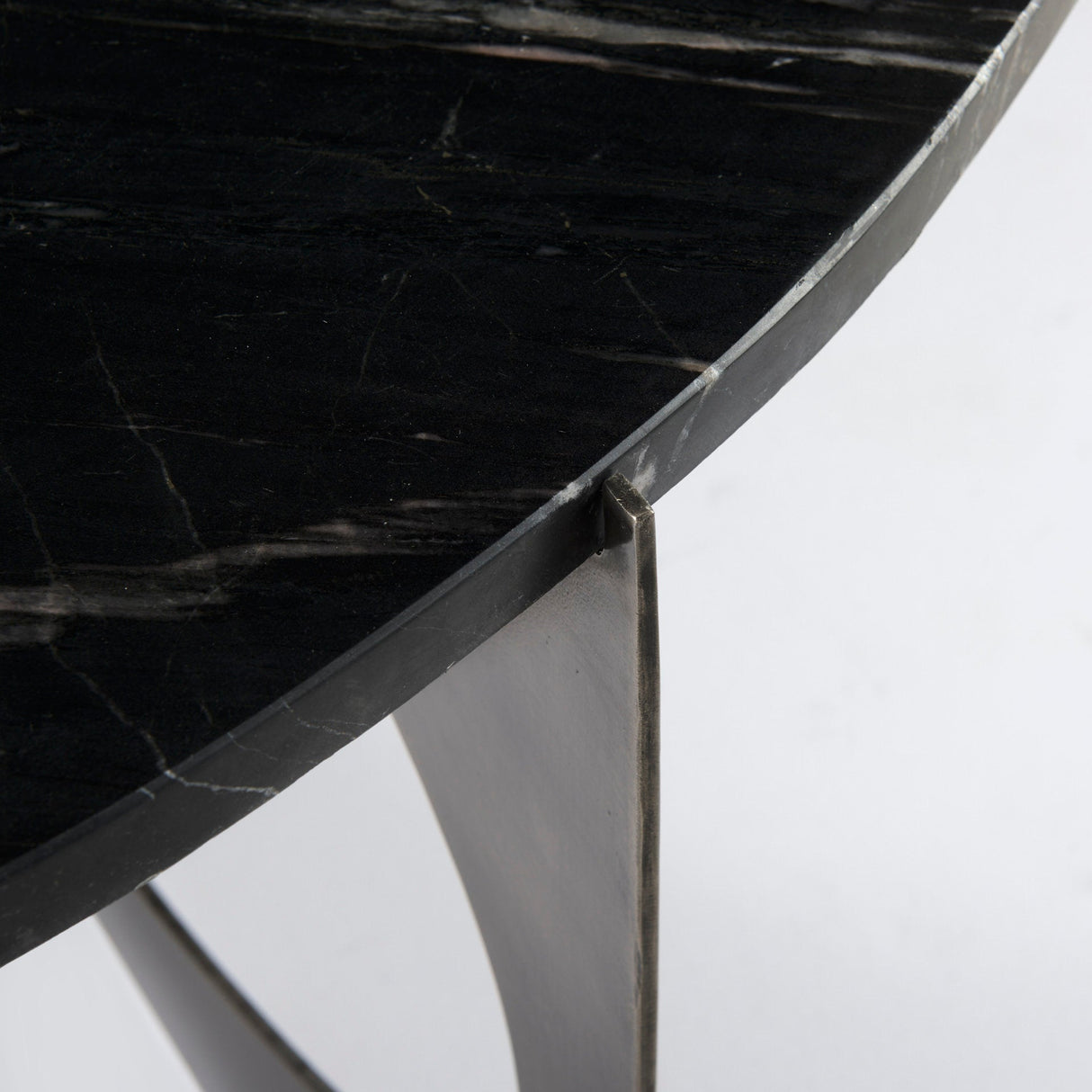 Reinhold III Black Marble Top Iron Coffee Table by Mercana at Eve Furniture