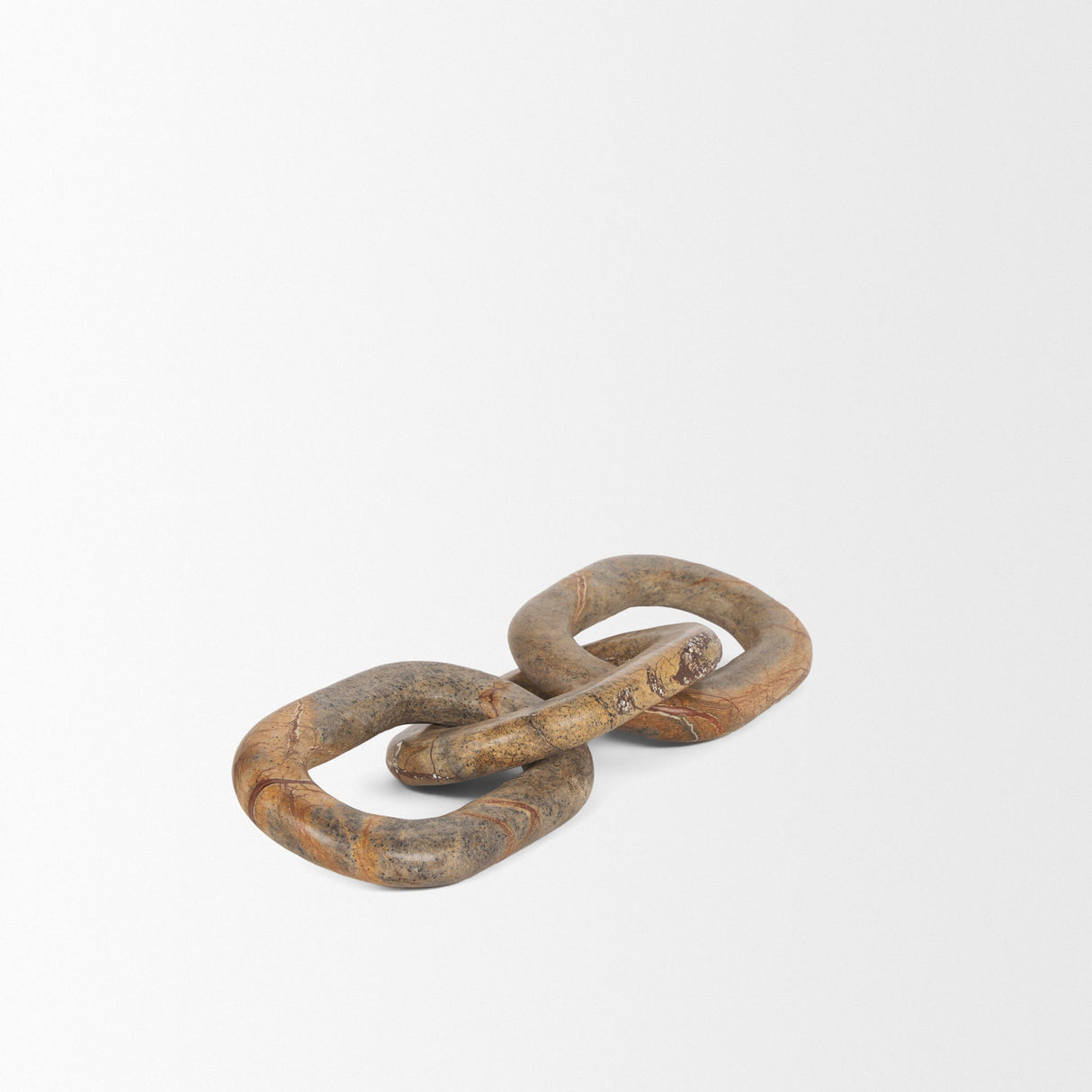 Reinir Red-Brown Marble Chain Link Decorative Object by Mercana at Eve Furniture