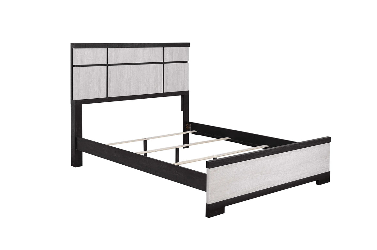 Remington Black and White Queen Panel Bed by Crown Mark at Eve Furniture