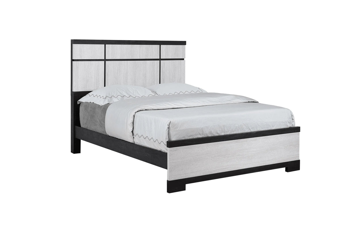 Remington Black and White Queen Panel Bed by Crown Mark at Eve Furniture