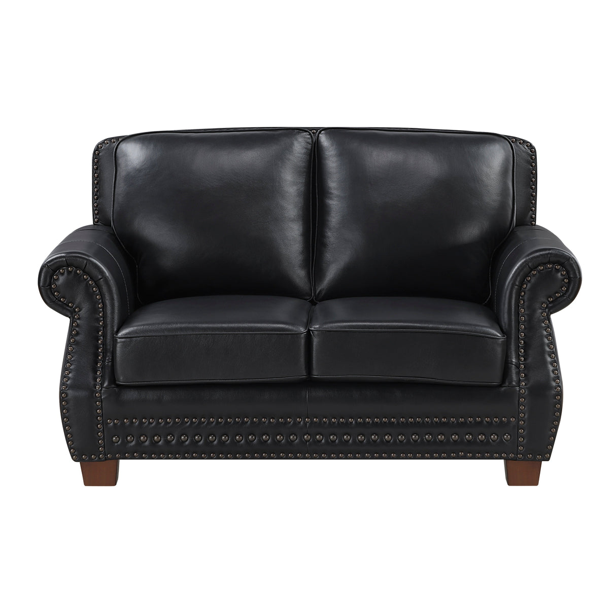 Remington Black Leather Reclining Sofa and Loveseat by Homelegance at Eve Furniture