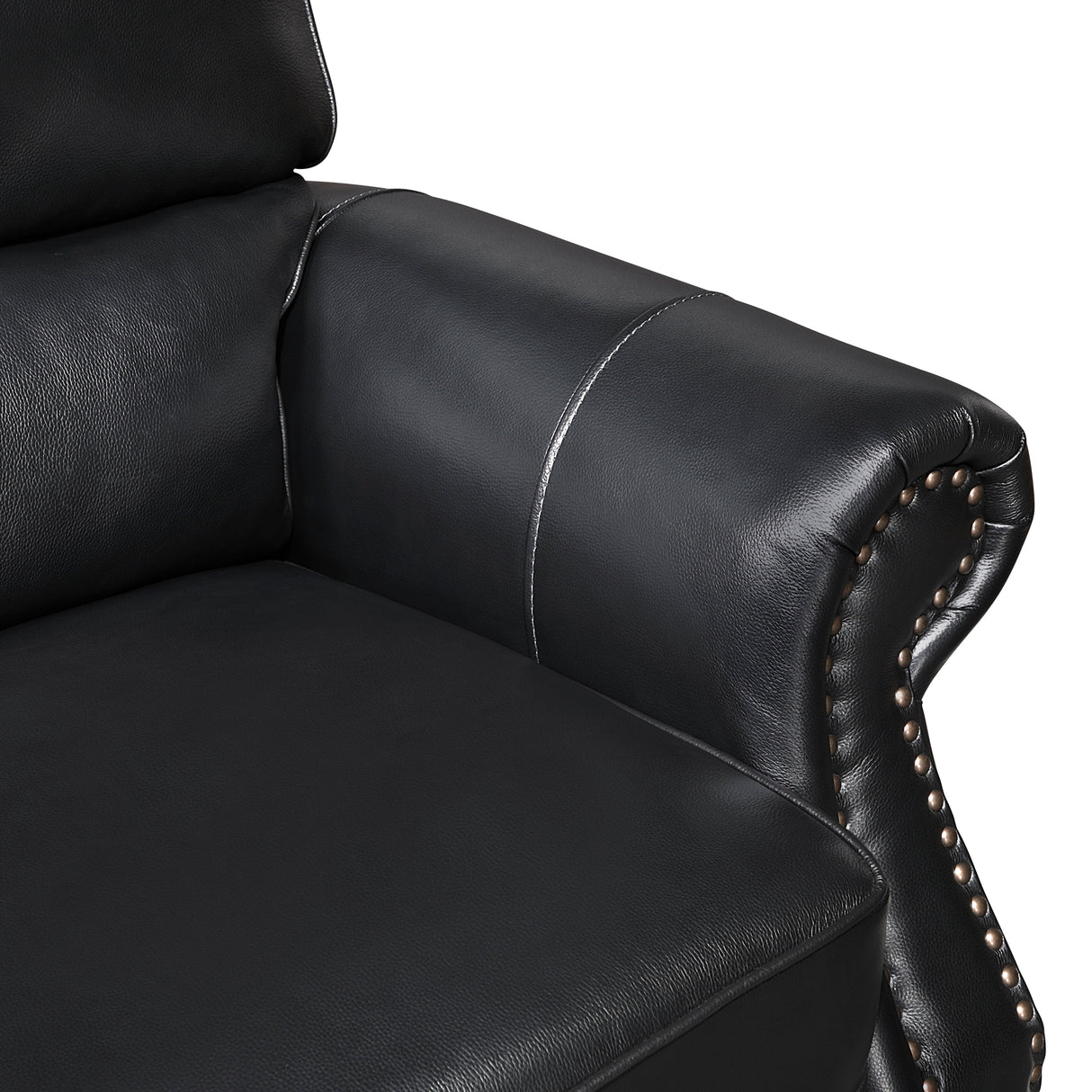 Remington Black Push Back Leather Reclining Chair by Homelegance at Eve Furniture