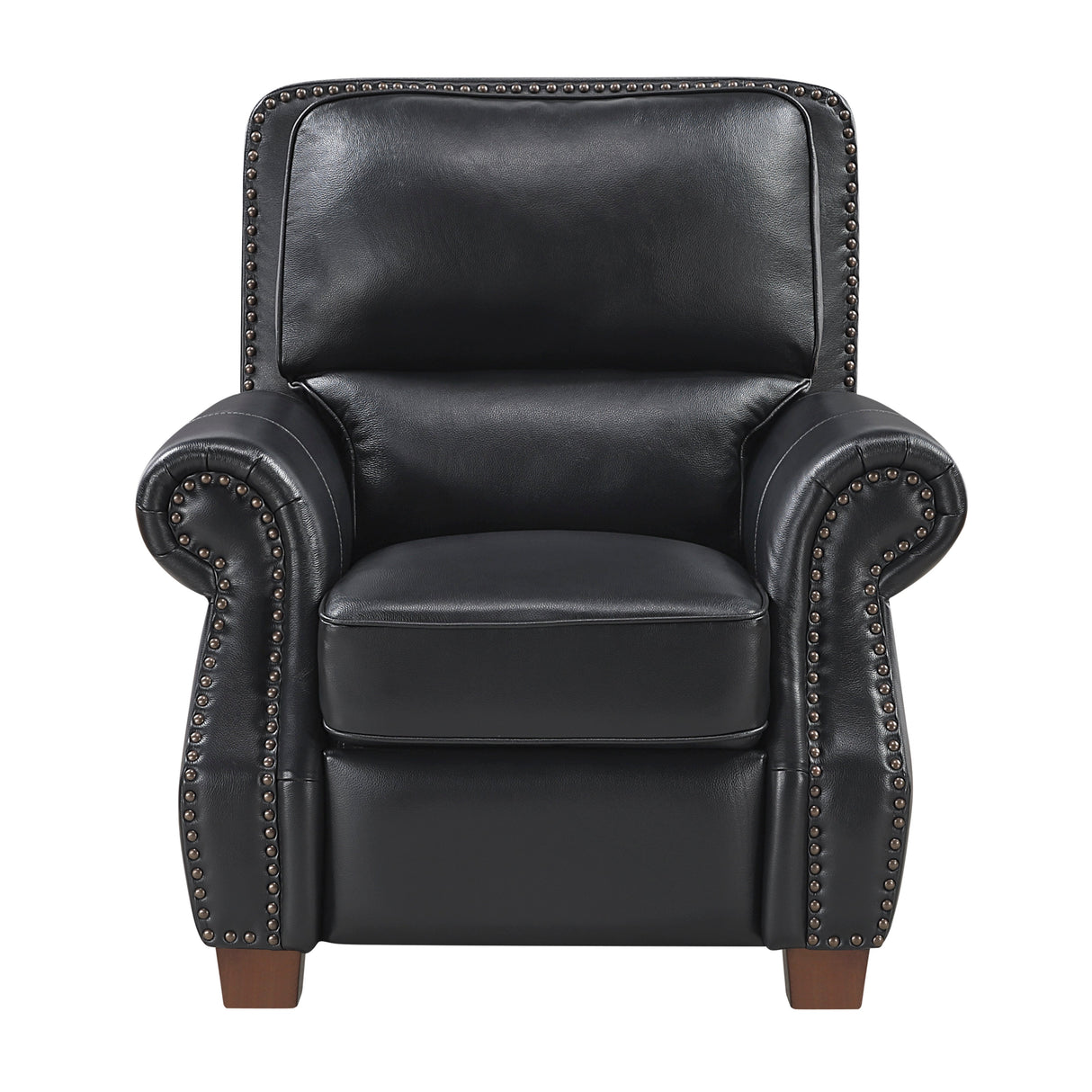 Remington Black Push Back Leather Reclining Chair by Homelegance at Eve Furniture