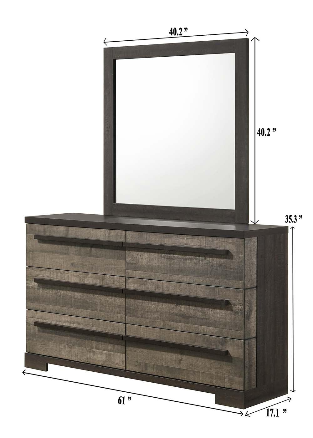 Remington Brown and Gray Mirror by Crown Mark at Eve Furniture