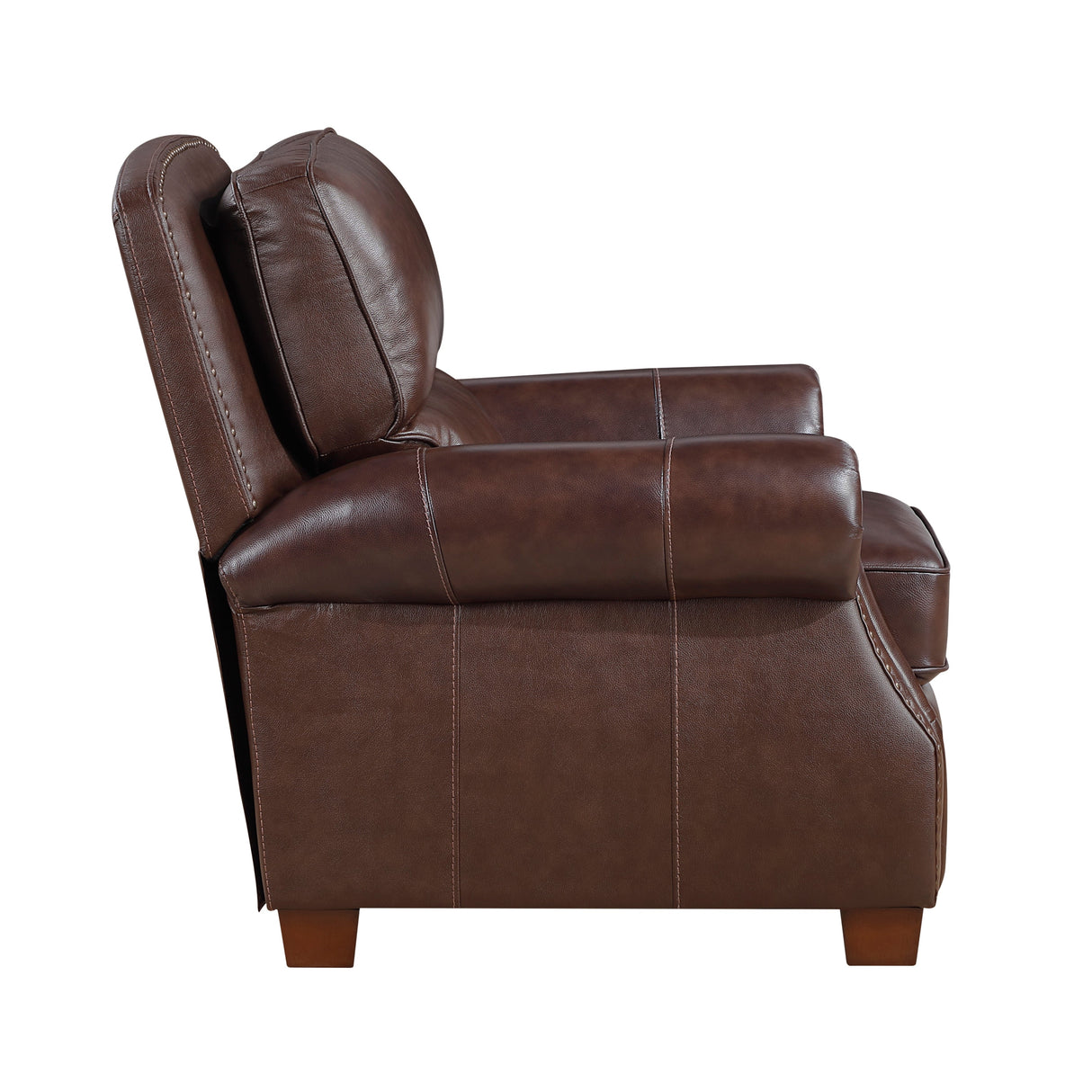 Remington Brown Push Back Leather Reclining Chair by Homelegance at Eve Furniture