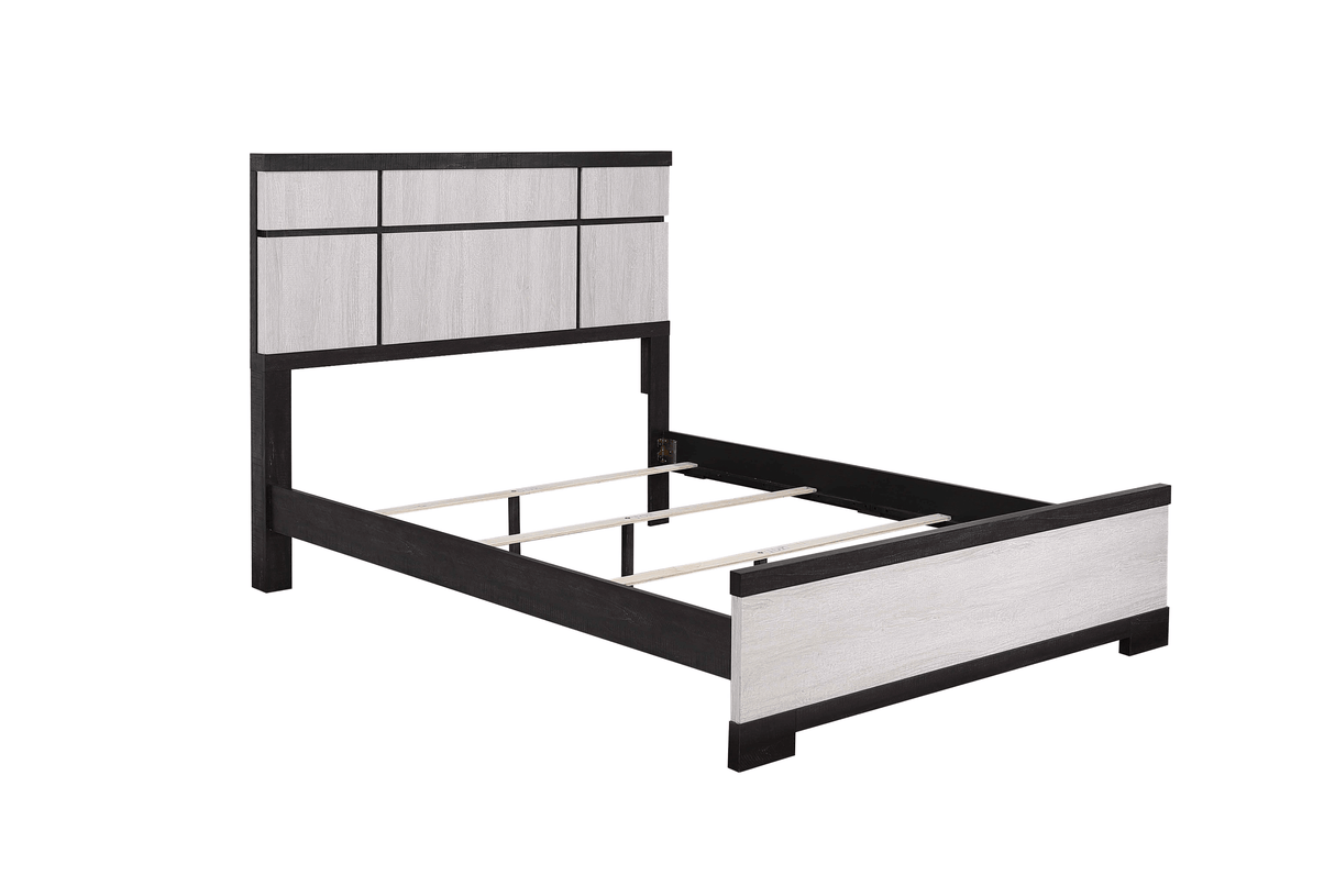 Remington Black and White Queen Panel Bed by Crown Mark at Eve Furniture