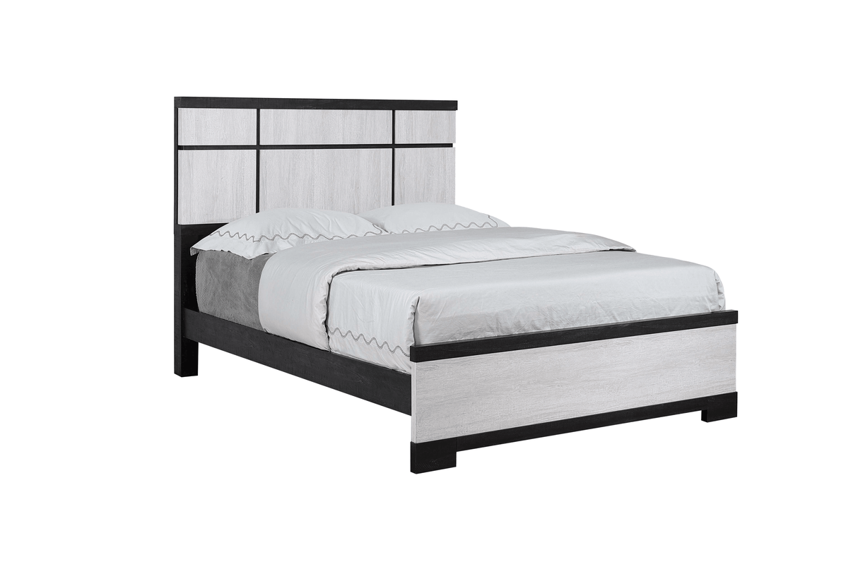Remington Black and White Queen Panel Bed by Crown Mark at Eve Furniture