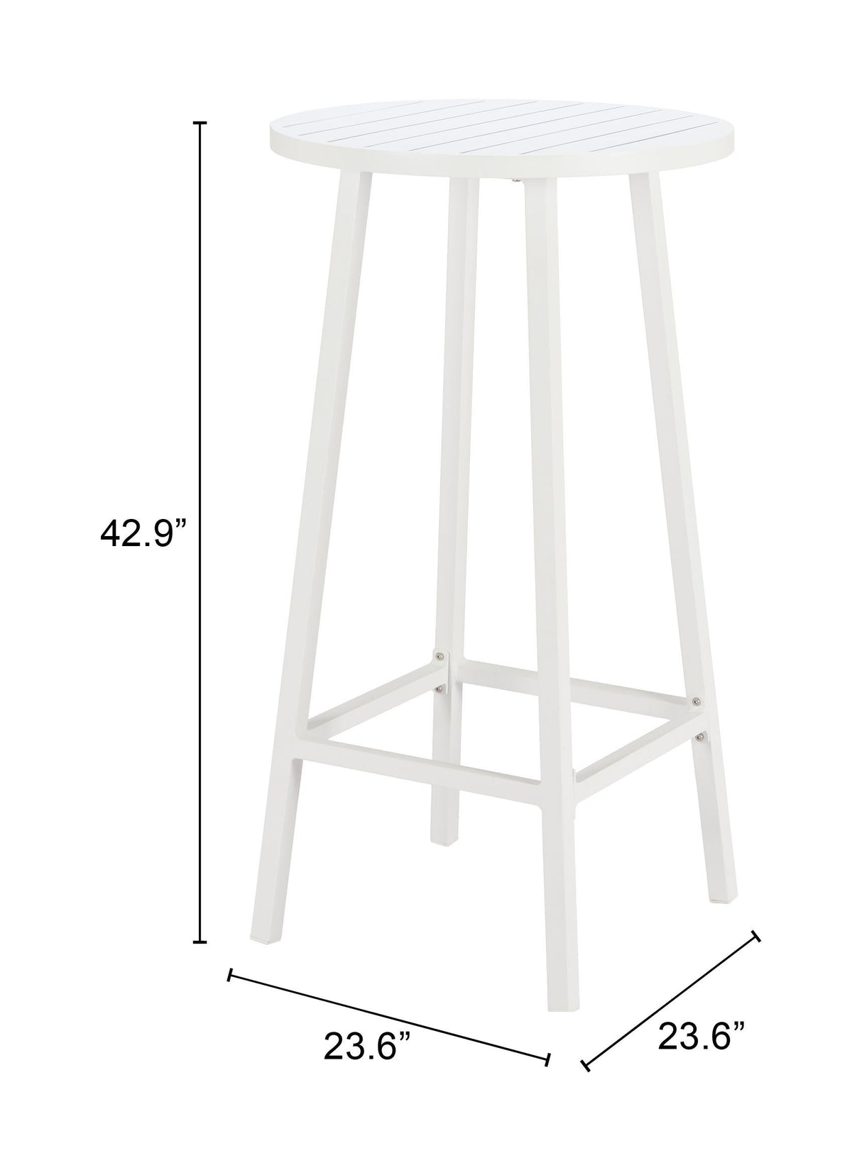 Ren White Outdoor Bar Table by Zuomod at Eve Furniture