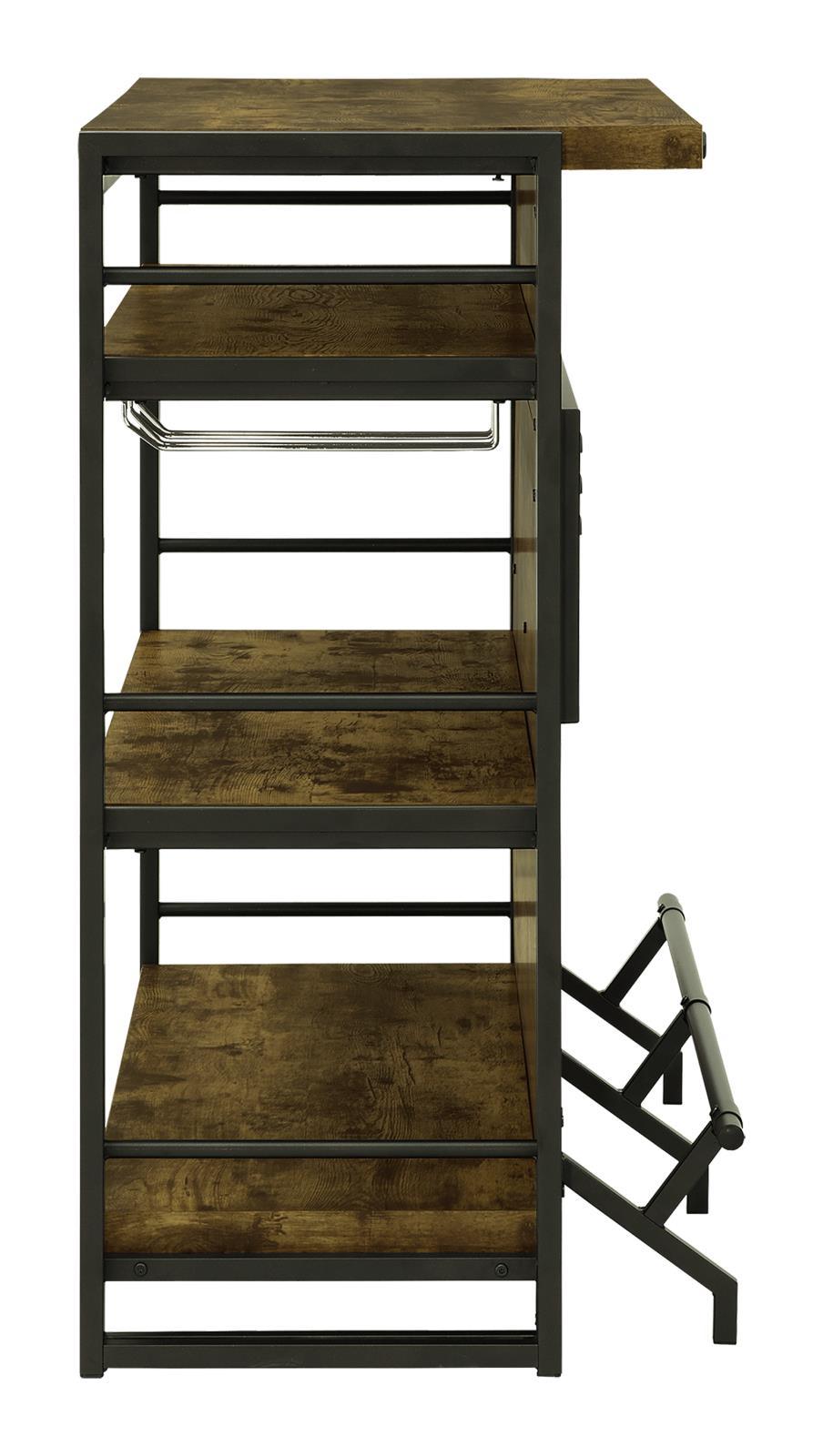 Renaldi Antique Nutmeg Bar Unit with Stemware Rack by Coaster at Eve Furniture