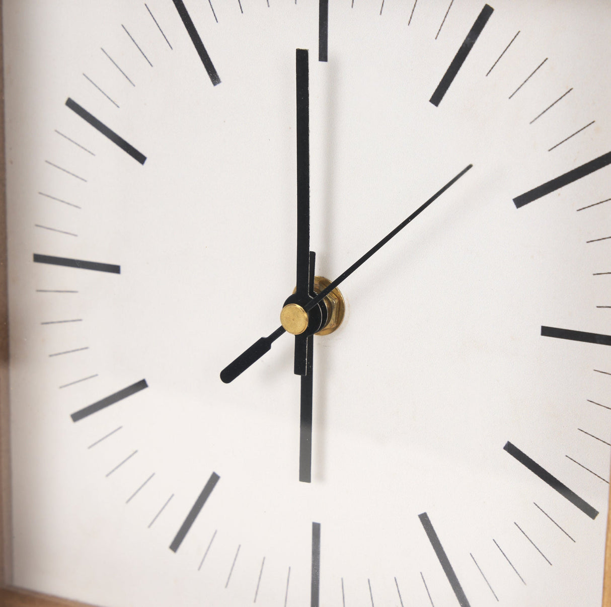 Renaya Light Brown Wood w/ Matte Black Metal Base Table Clock by Mercana at Eve Furniture
