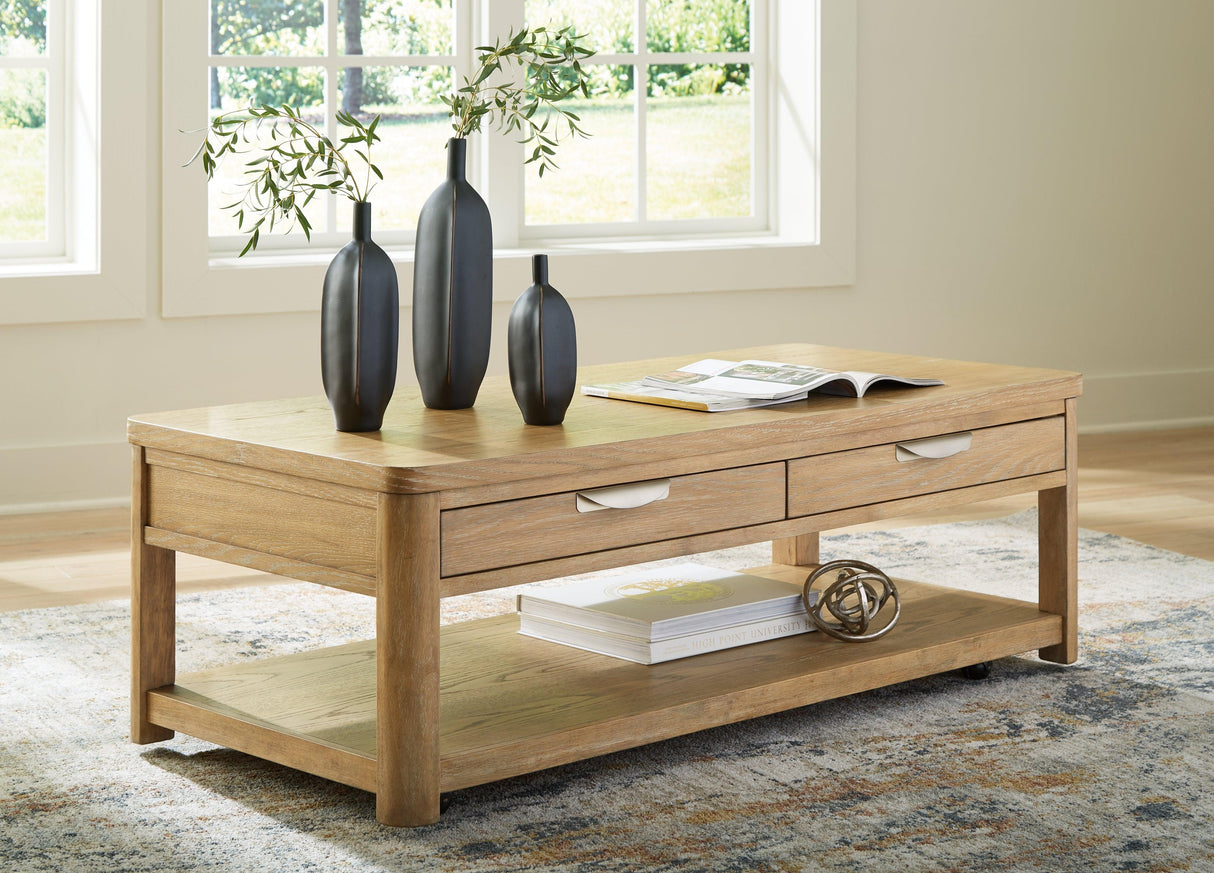 Rencott Light Brown Coffee Table by Ashley at Eve Furniture