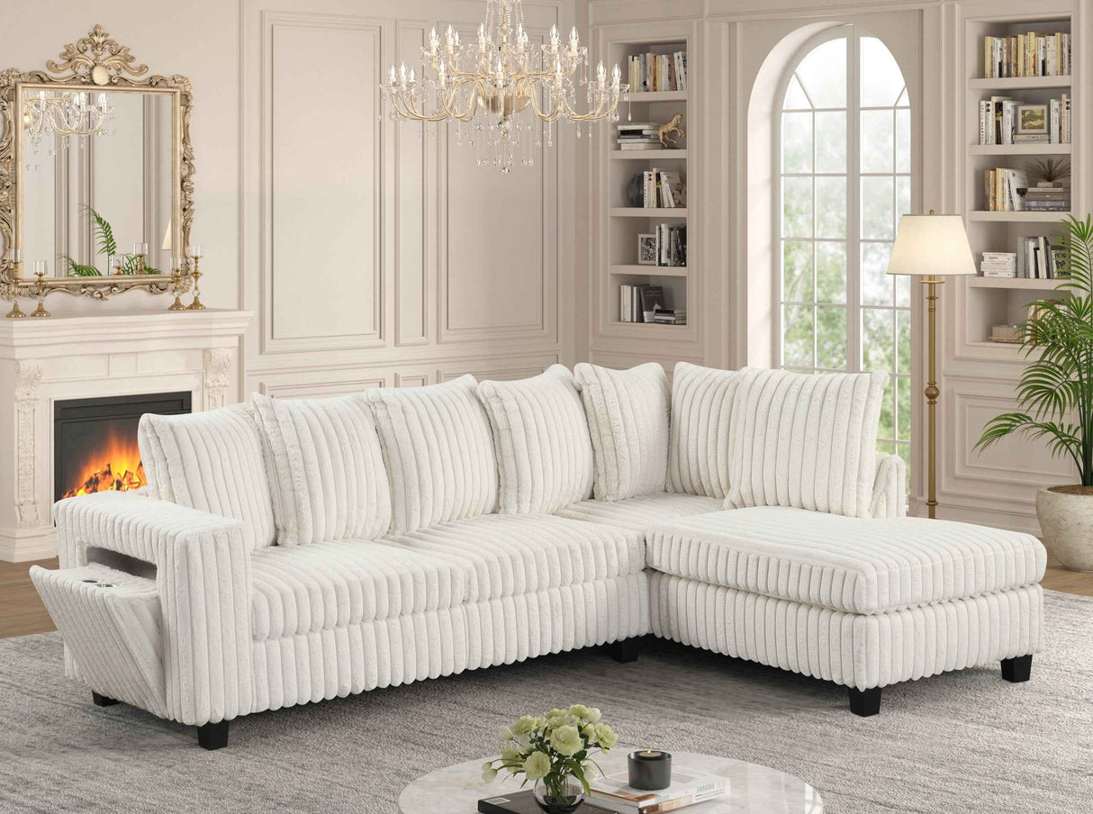 Rene Beige RAF Reversible Sectional by Happy Homes at Eve Furniture