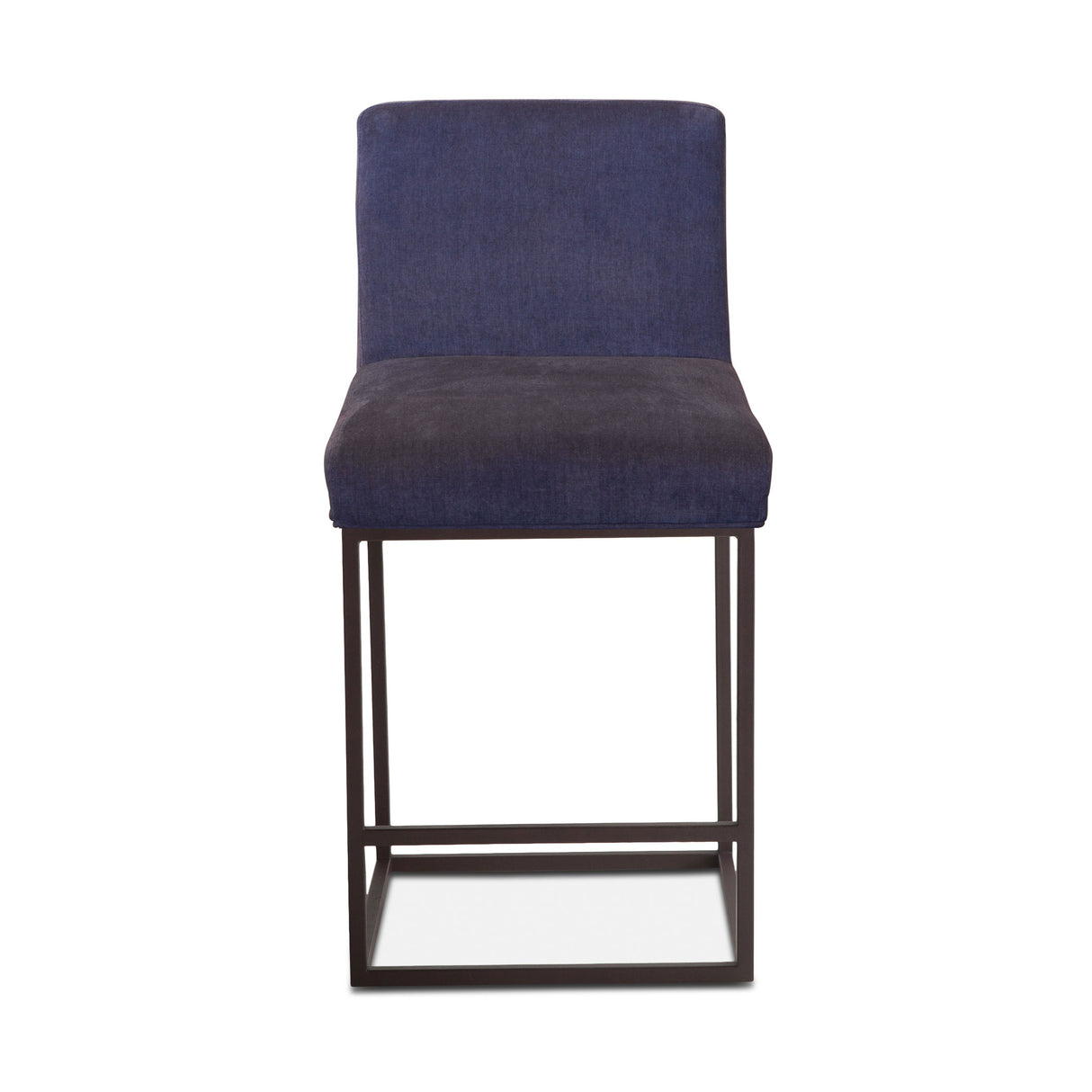 Renegade 20" Upholstered Counter Chair in Navy Linen with Antique Zinc Legs