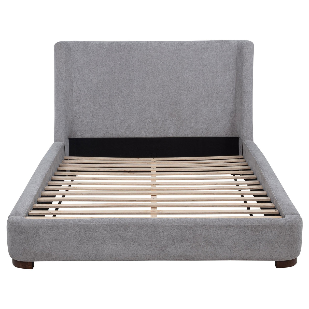 Rennes Gray Upholstered Eastern King Wingback Platform Bed by Coaster at Eve Furniture