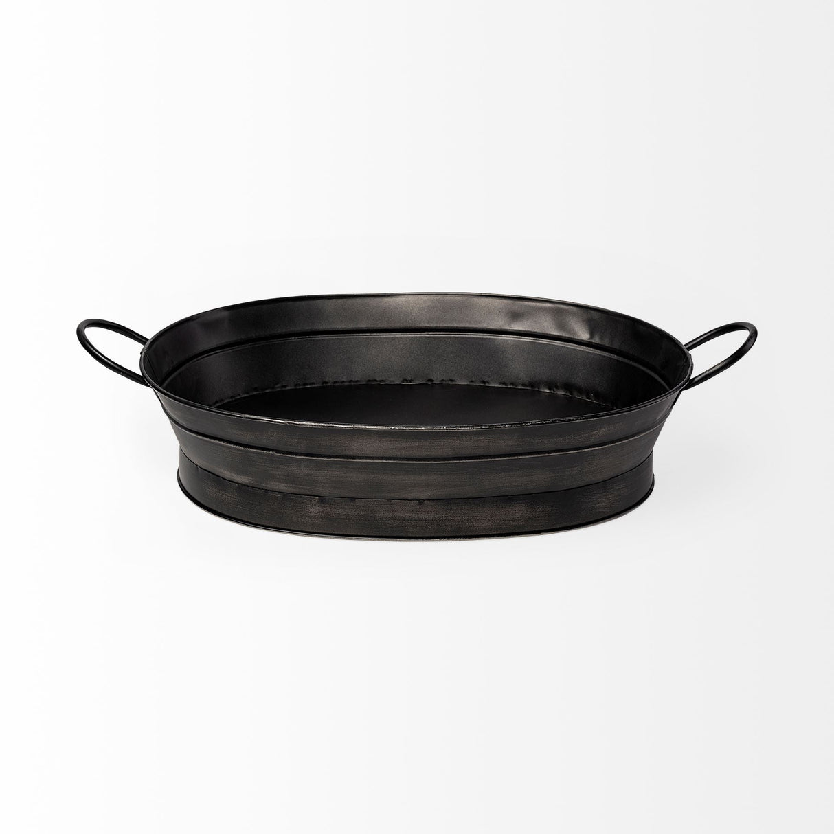 Reno Black Metal Vintage Inspired Basket by Mercana at Eve Furniture