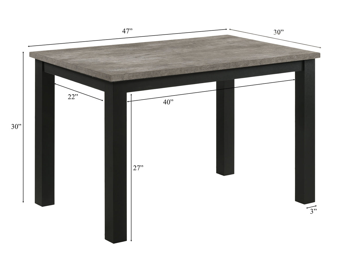 Resia Concrete Gray Dining Table by Crown Mark at Eve Furniture