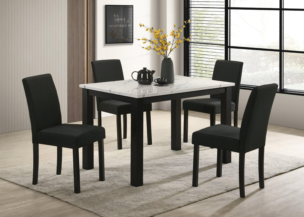 Resia Black and White Dining Set by Crown Mark at Eve Furniture