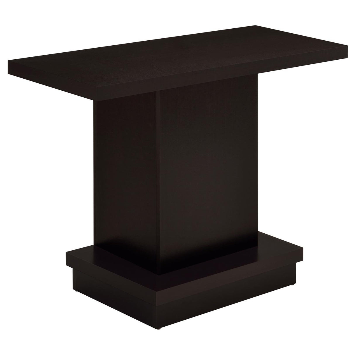 Reston Cappuccino Pedestal Sofa Table by Coaster at Eve Furniture