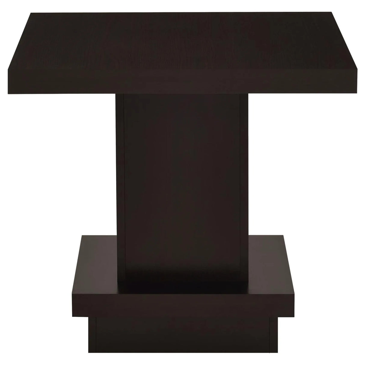 Reston Cappuccino Pedestal Square End Table by Coaster at Eve Furniture