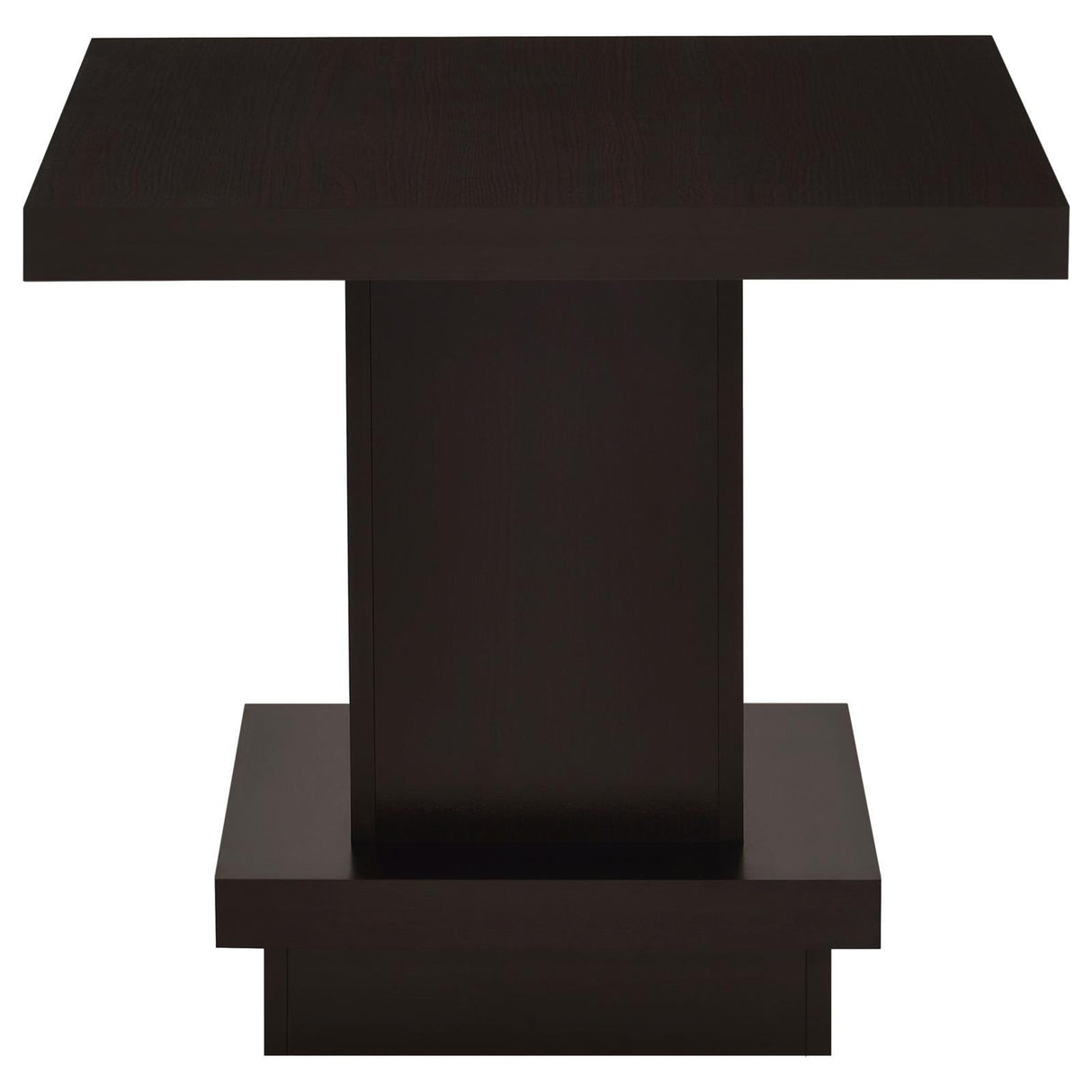 Reston Cappuccino Pedestal Square End Table by Coaster at Eve Furniture