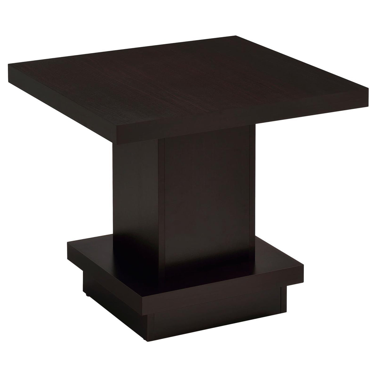 Reston Cappuccino Pedestal Square End Table by Coaster at Eve Furniture
