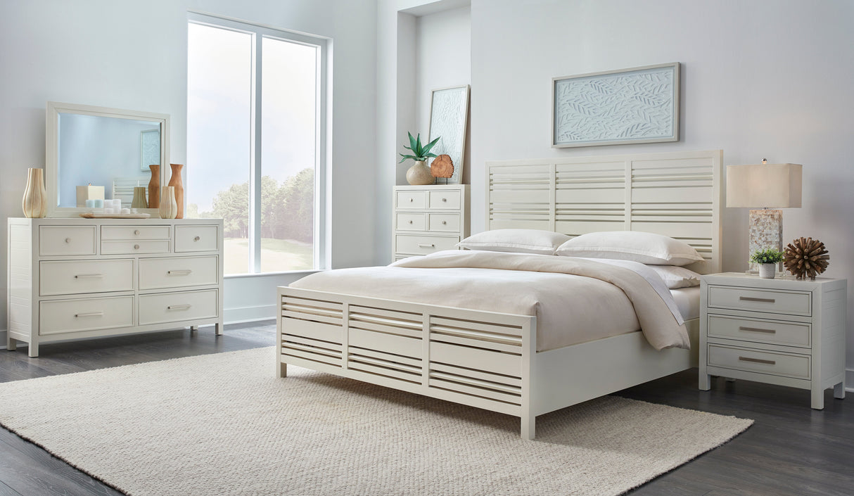 Retreat Slatted Platform Bed in Snowfall by Modus Furniture at Eve Furniture