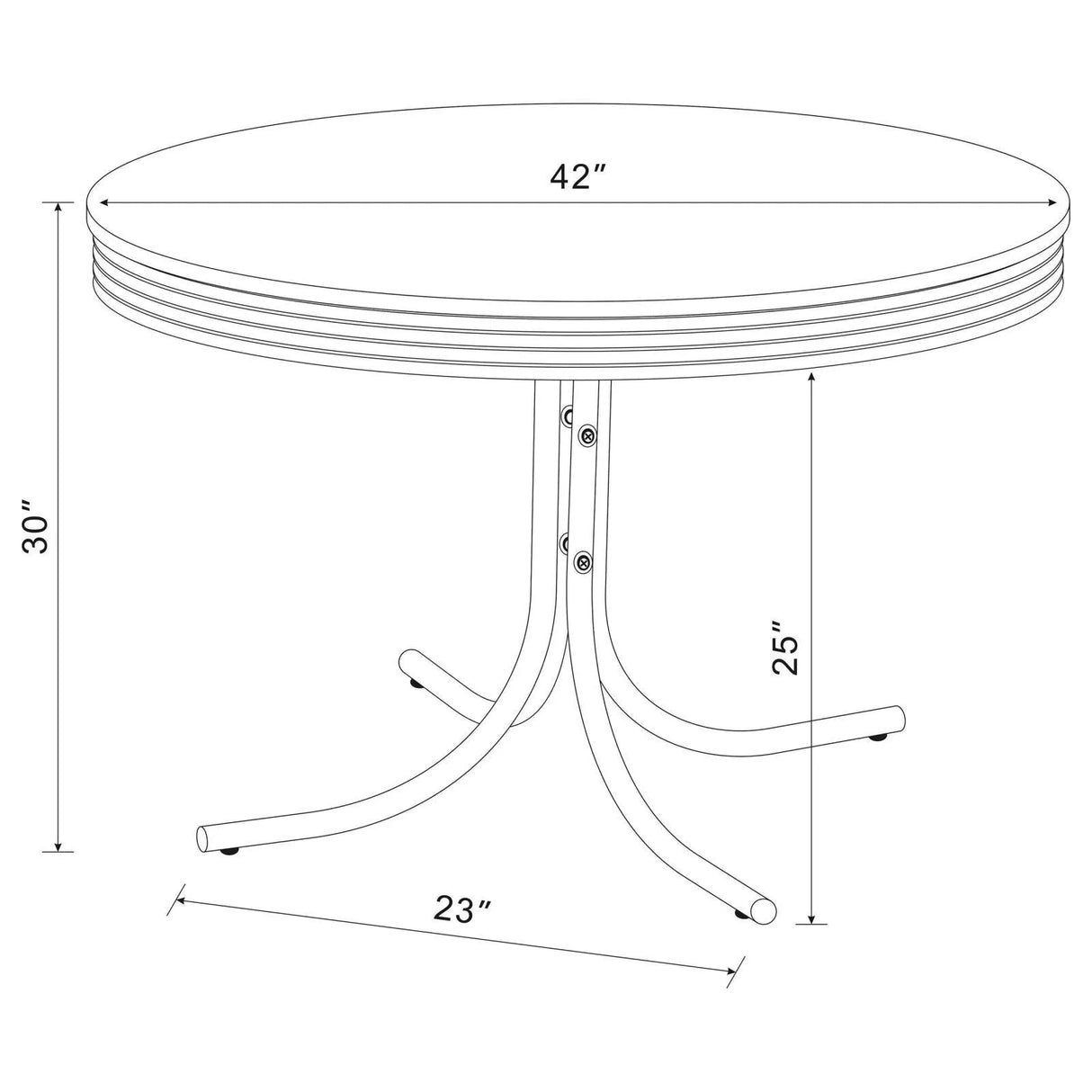 Retro Glossy White/Black 5-Piece Round Dining Set by Coaster at Eve Furniture