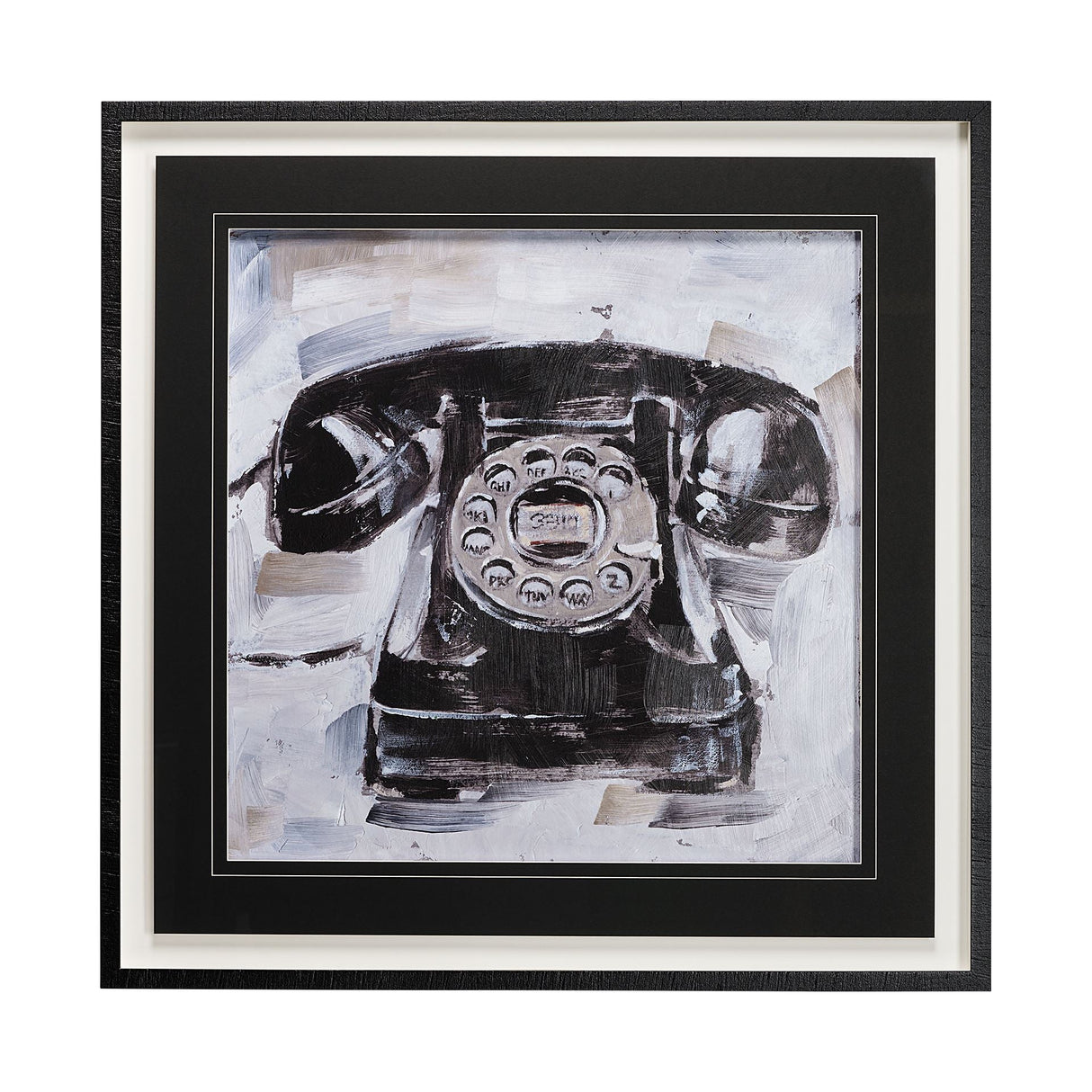 Retro Phone I by Ethan Harper a Hand Embellished Textured Framed Art Print Matted under Glass by Mercana at Eve Furniture