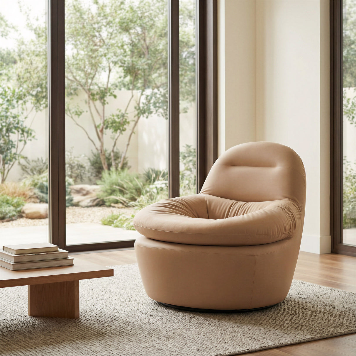 Reva Tan Swivel Chair by Zuomod at Eve Furniture