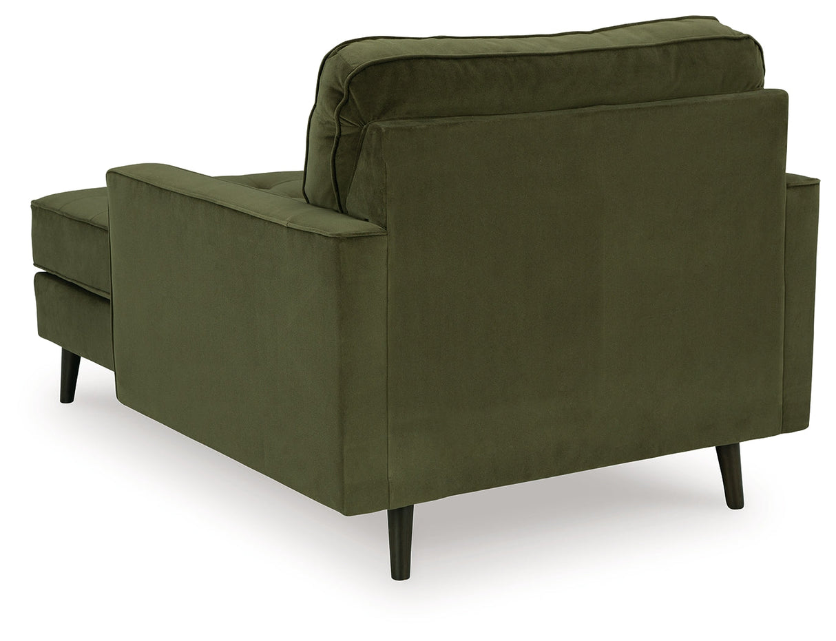 Reveon Lakes Olive Chaise by Ashley at Eve Furniture