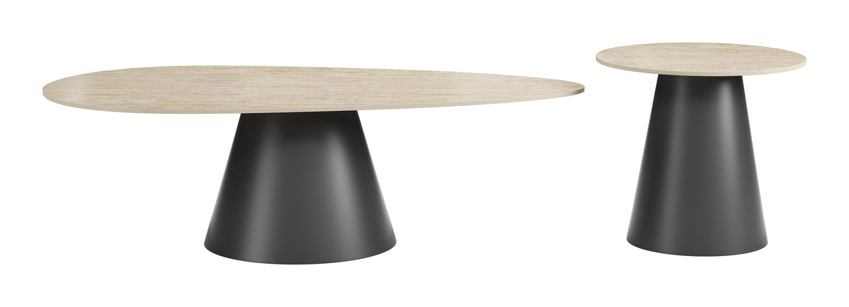 Reyes Natural & Black Coffee Table Set (2-Piece) by Zuomod at Eve Furniture