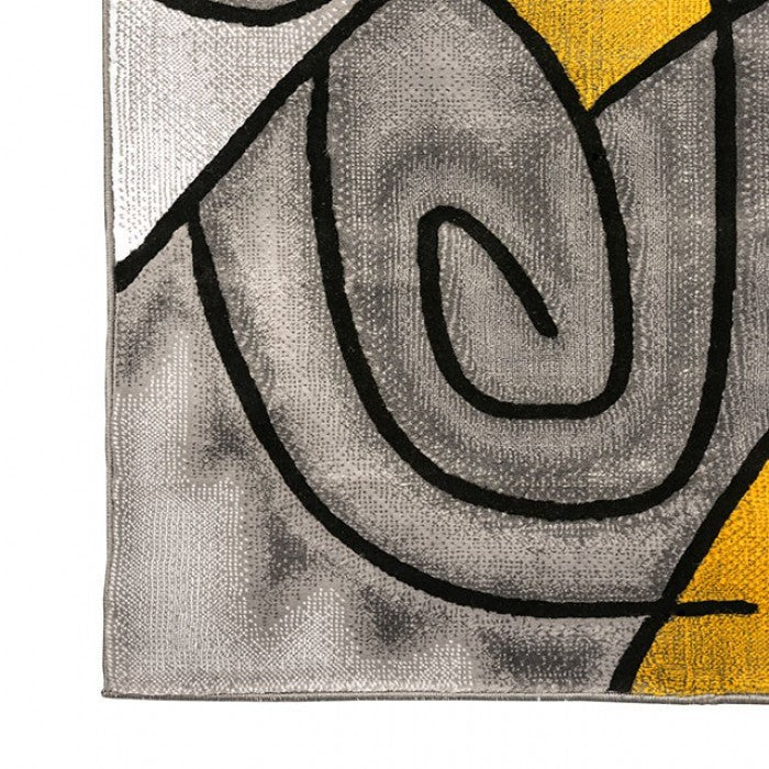 Sivas Contemporary Charcoal Yellow Area Rug by Furniture of America at Eve Furniture