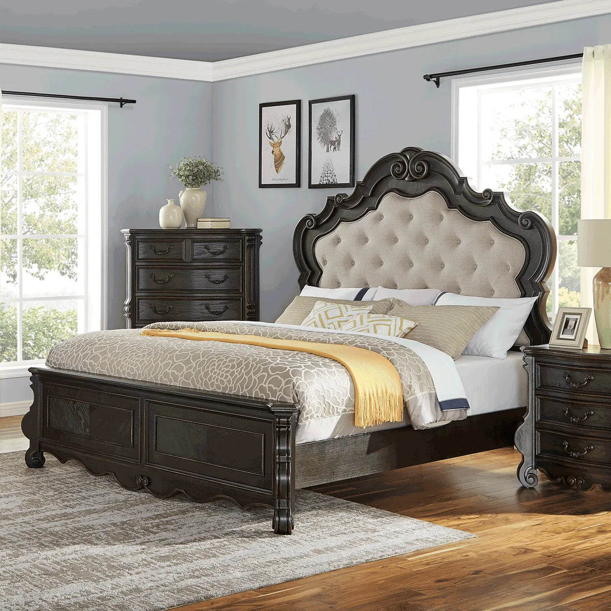 Rhapsody 4-Piece King Set (King Bed/DR/MR/NS) - Eve Furniture