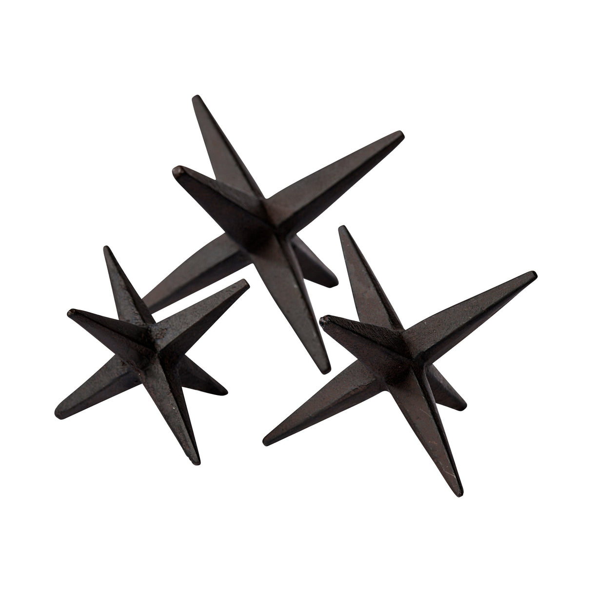 Rhea (Set of 3) Brown Cast Iron Small, Medium & Large Jacks by Mercana at Eve Furniture