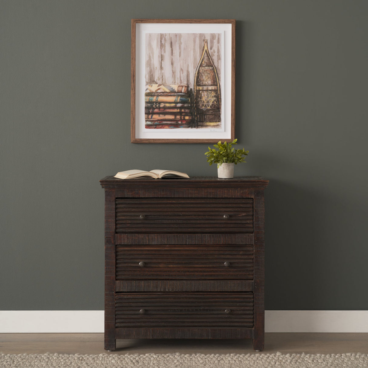 Rhett Reclaimed Wood 3 Drawer Cabinet by Mercana at Eve Furniture