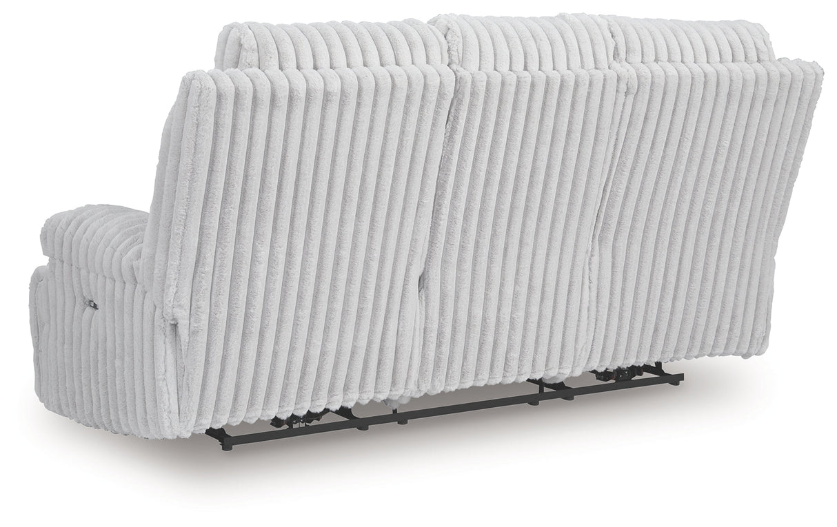 Rhines Falls Alloy Power Reclining Sofa with Drop Down Table by Ashley at Eve Furniture