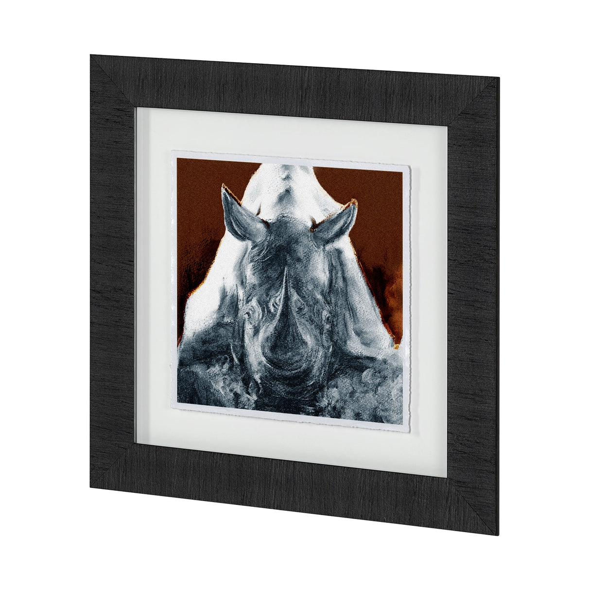 Rhino Burn Orange by Mercana Studio a Hand Embellished Textured Framed Art Print Matted under Glass by Mercana at Eve Furniture