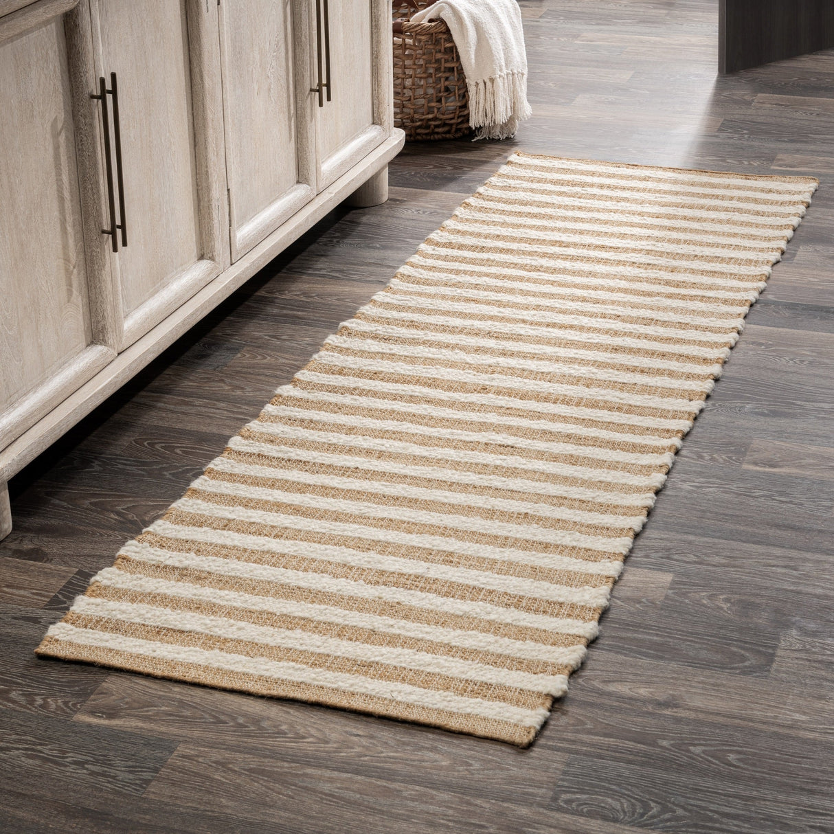 Rhodes Stripe Natural/Ivory Rug by Classic Home at Eve Furniture