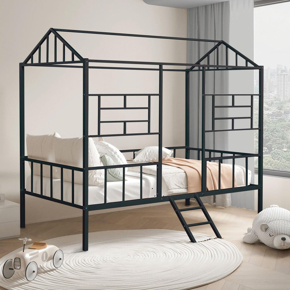 Rhonda Black Twin Loft Bed by Furniture of America at Eve Furniture
