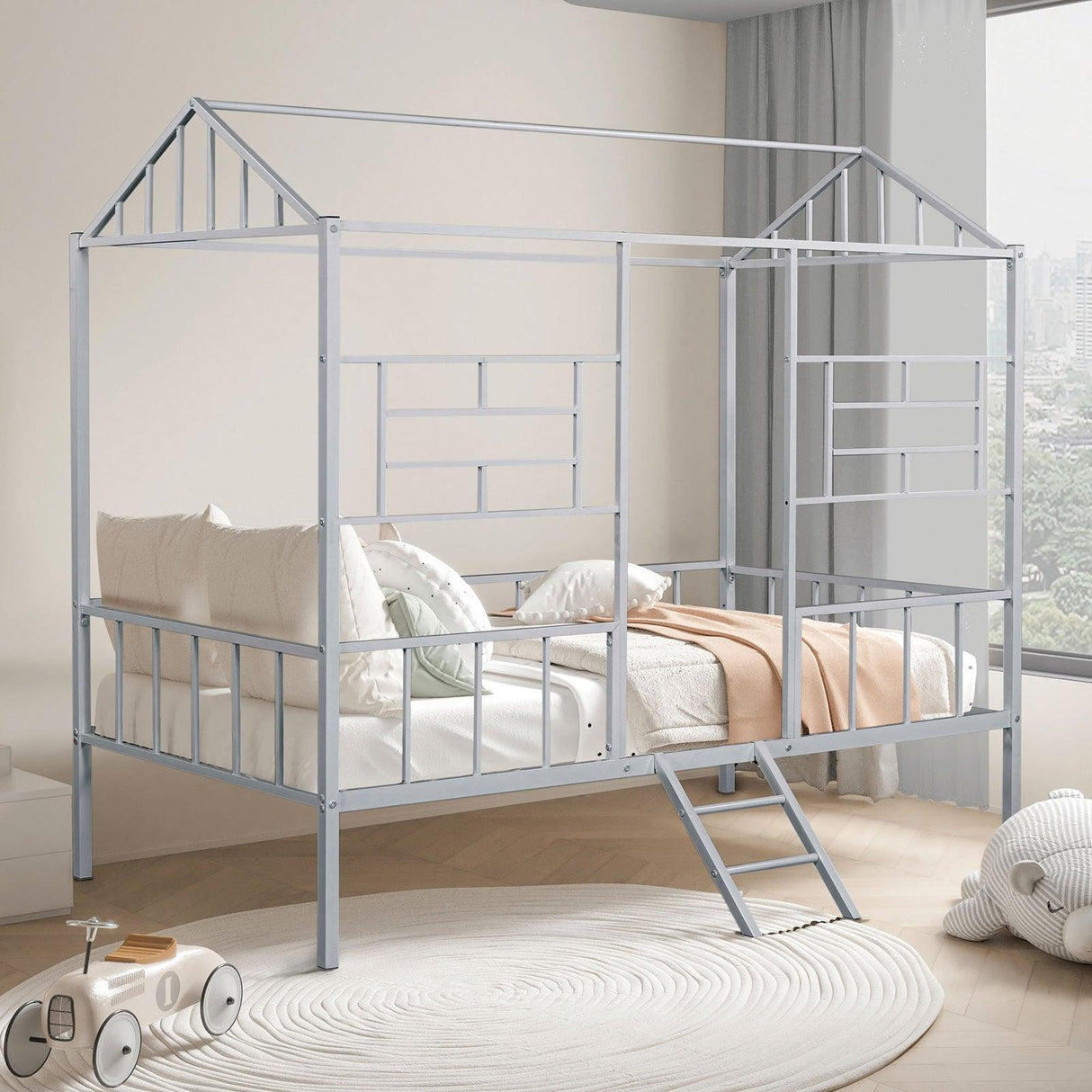 Rhonda Silver Twin Loft Bed by Furniture of America at Eve Furniture