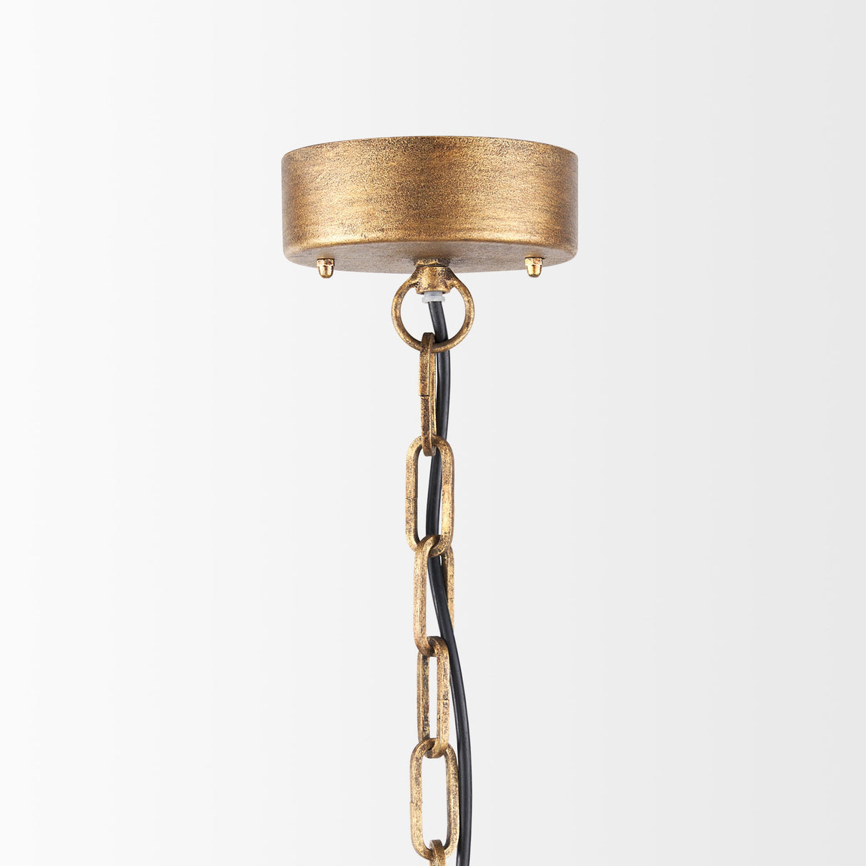 Rhone Gold Metal and Wood Beaded Chandelier by Mercana at Eve Furniture