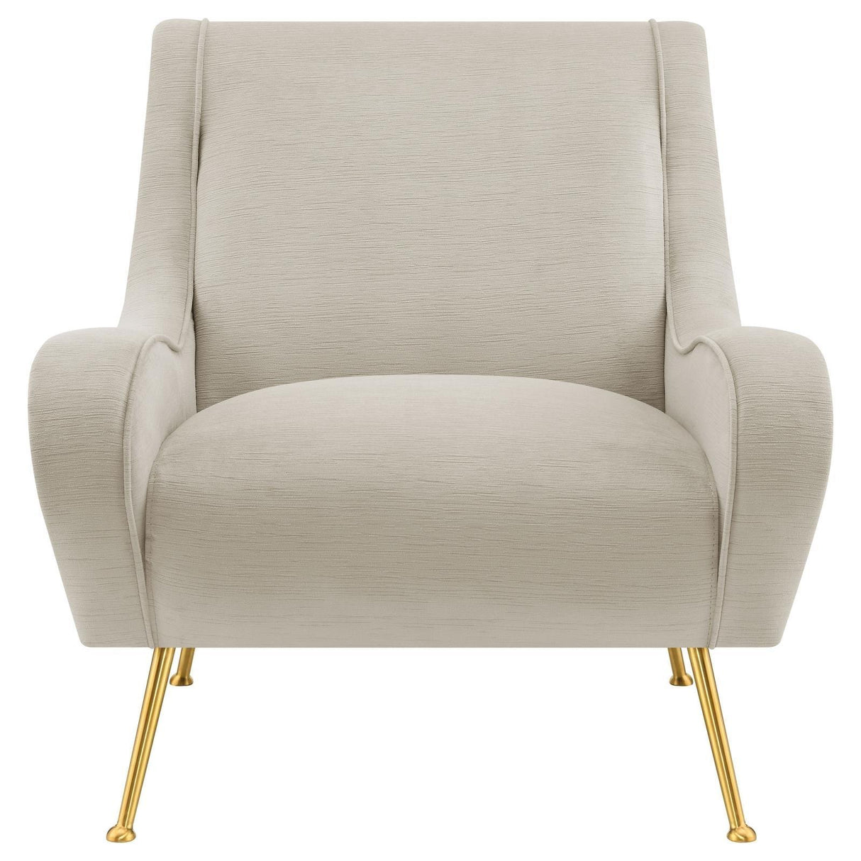 Ricci Stone/Gold Upholstered Saddle Arms Accent Chair by Coaster at Eve Furniture