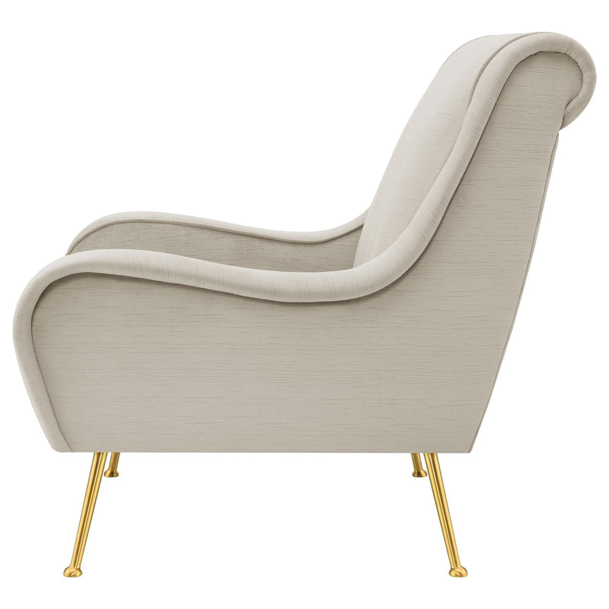 Ricci Stone/Gold Upholstered Saddle Arms Accent Chair by Coaster at Eve Furniture